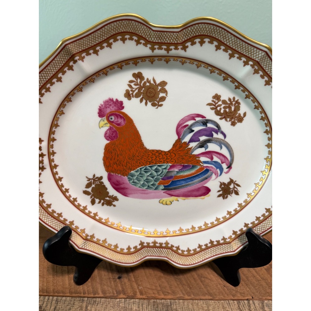 Mottahedeh Vista Alegre Chinese Export Rooster Platter 1994 Signed Mildred R
